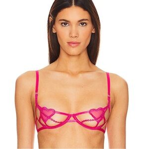 Bluebella Heart Cage Bra 34 D New Crystalbel Pink